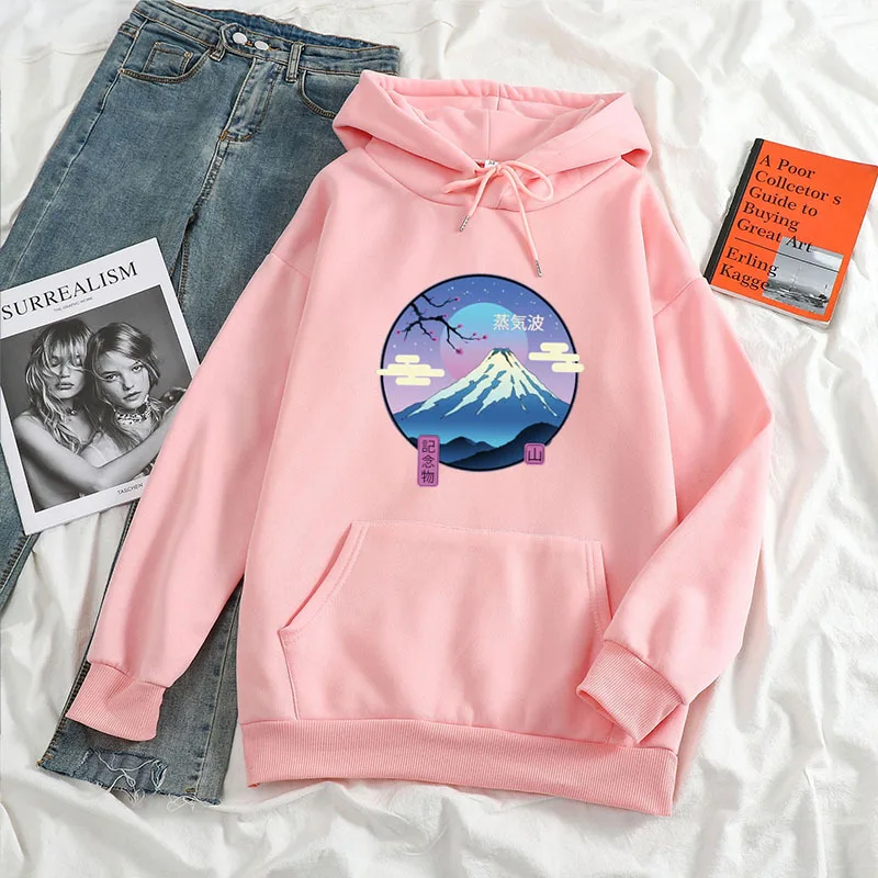 

2021 Anime Hoodie Steam Wave Hooded Long Sleeve Streetwear Harajuku Sweatshirt Ladies Casual Unisex Sport Personality Hoodie Tos