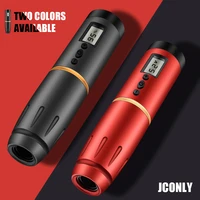 jconly wireless battery pen machine black red rotary tattoo pen charge replace battery led display tattoo supplies for cartridge