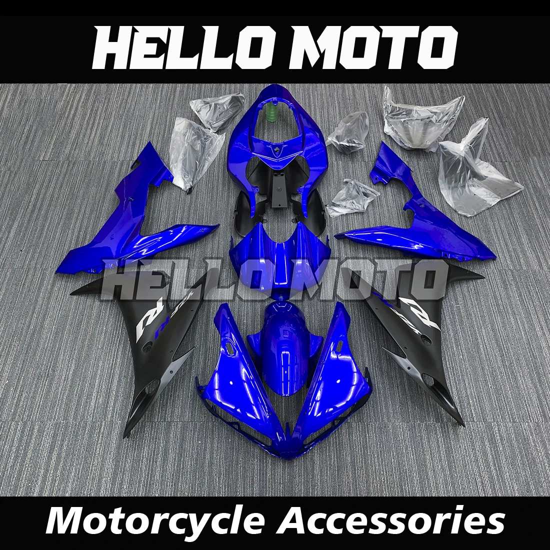

Suitable for YZF-R1 YZF R1 2004 2005 2006 Motorcycle Shell Fairing Spoiler Bodywork Set ABS Injection Molding RN12 blue