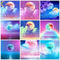 diamond painting moon diy mosaic needlework 5d full square drill diamond embroidery colorful clouds landscape home decoration