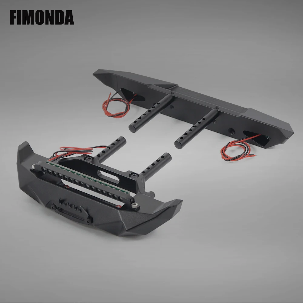 FIMONDA Metal Front Rear Bumper with LED Light for 1/10 RC Crawler Axial SCX10 90046 90047 Traxxas TRX4 RGT 86100 | Игрушки и хобби