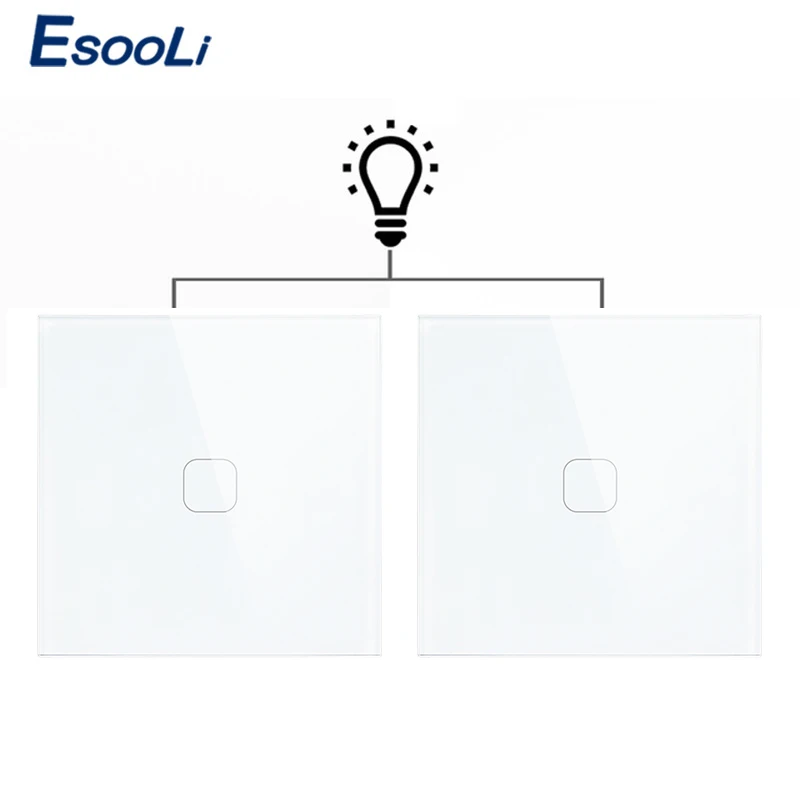 EsooLi умный дом стандарт ЕС Роскошная стеклянная Хрустальная панель 1 комплект 2