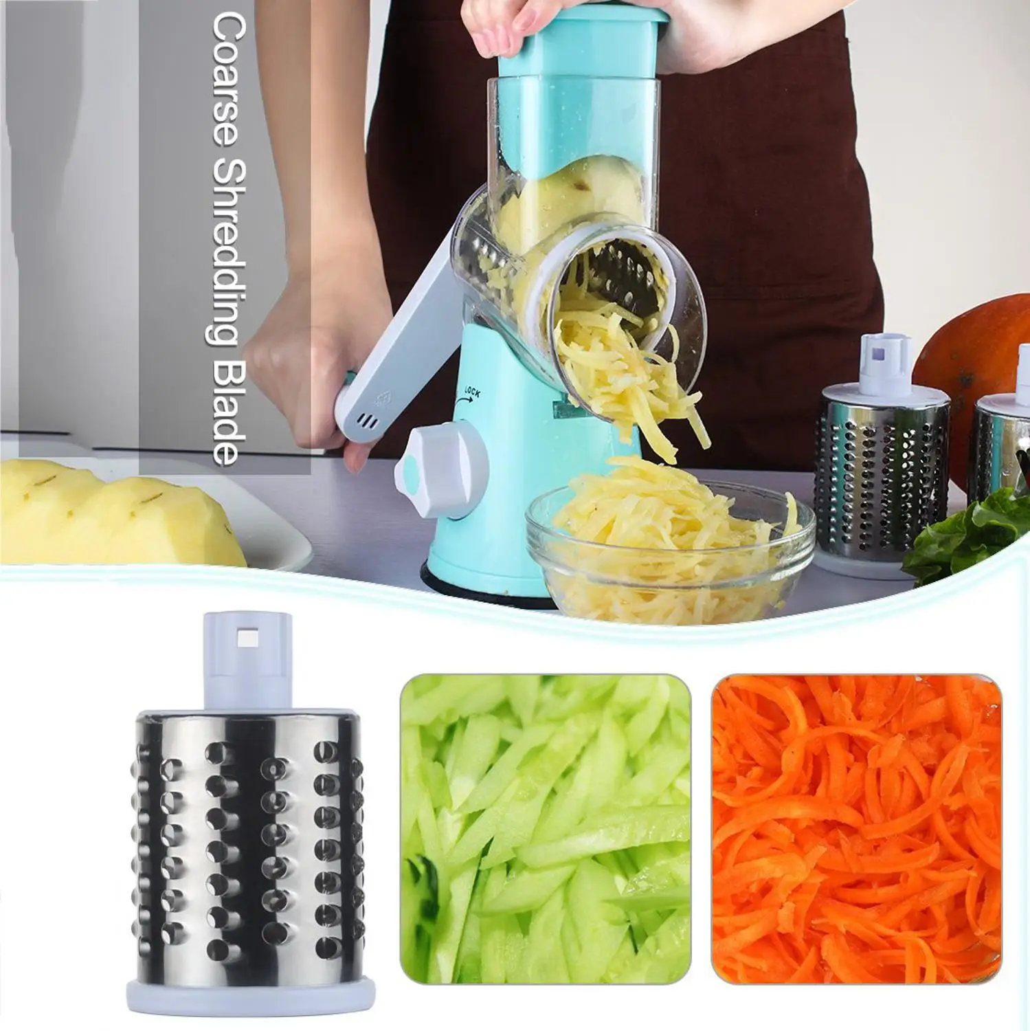 Кухонный зеркальный кухонный комбайн YAJIAO для картофеля моркови сыра слайсер