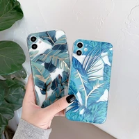 leaf electroplating transparent soft shell phone case for iphone 12 mini 11 pro max x xs xr 7 8 plus se drop protection case