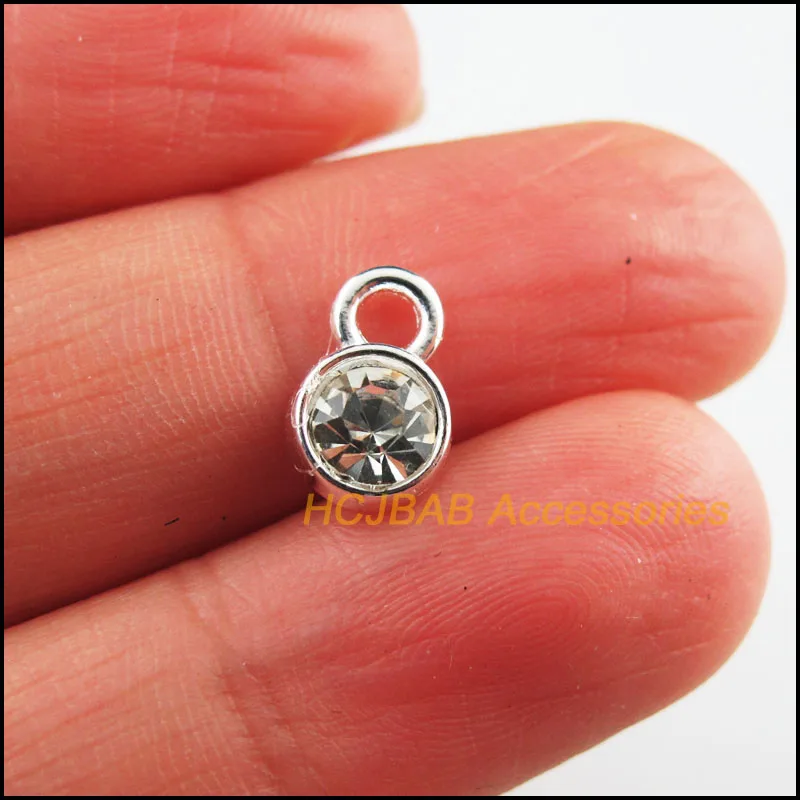 Мода 30 шт. покрытый серебром крошечный круглые прозрачные хрустальные подвески