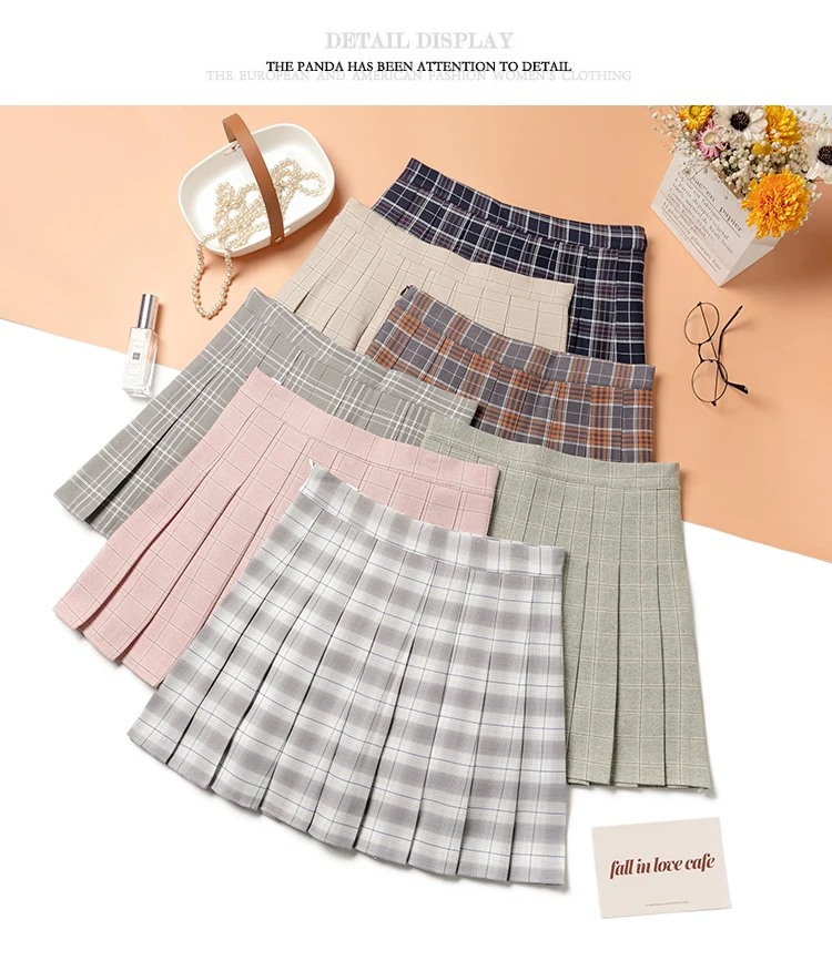 Harajuku консервативный стиль клетчатая юбка Мини Милая кавайная Jupe Женская