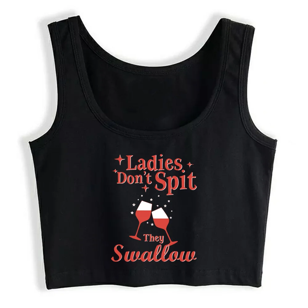 

Crop Top Women Ladies Dont Spit They Swallow Harajuku Emo Aesthetic Grunge Tank Top Female Clothes