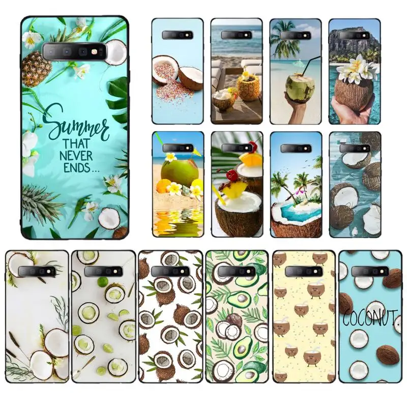 

YNDFCNB Beach Coconut Fruit Phone Case for Samsung S10 21 20 9 8 plus lite S20 UlTRA 7edge