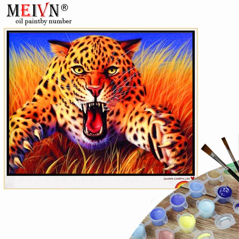 Meivn злой леопард животное Сделай Сам масло скорость краски художественная краска