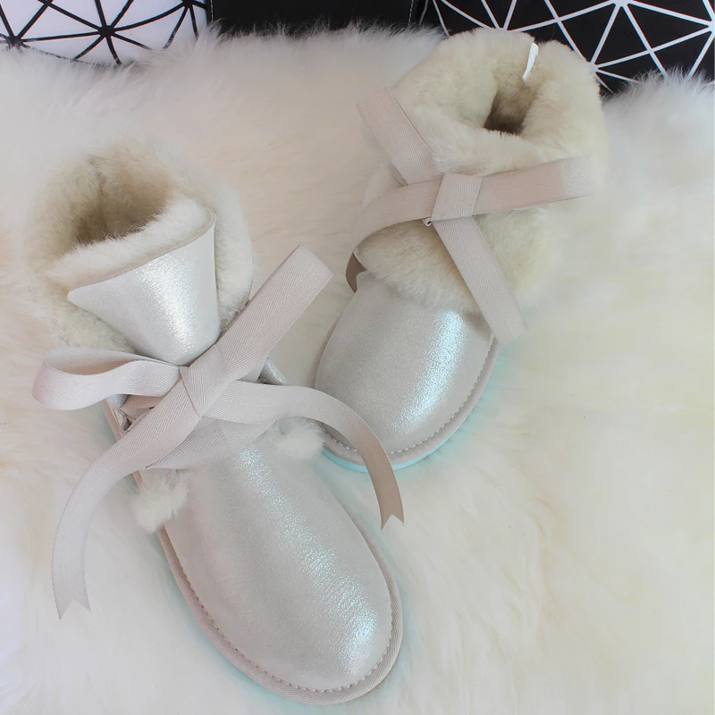 G & Zaco Роскошные зимние сапоги из овечьей кожи женские короткие милые на ремешке