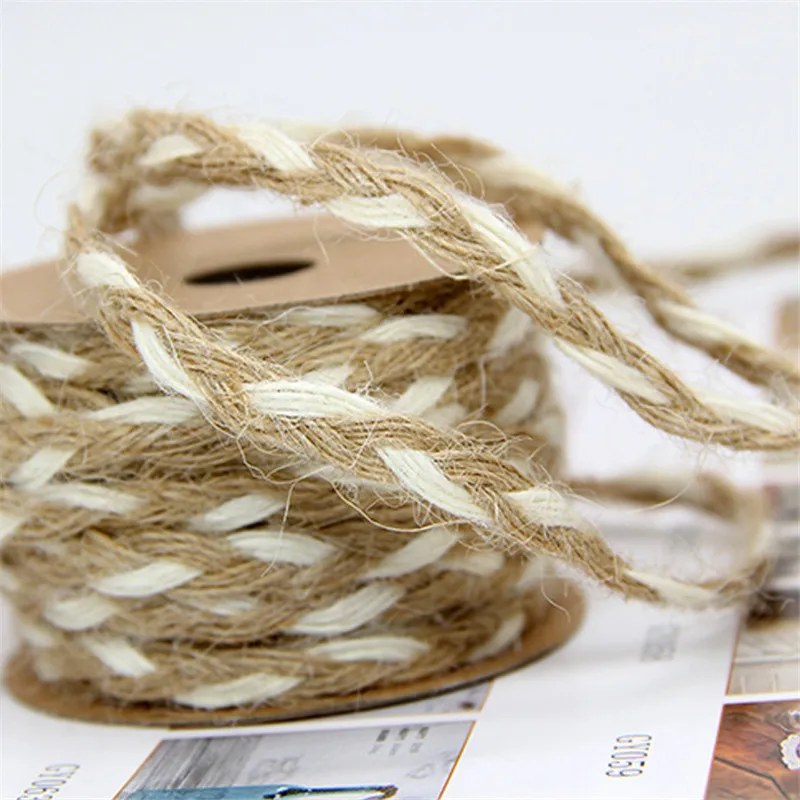 5 м натуральный пеньковый жгут Лента Джутовая Мешковина Свадебные украшения для