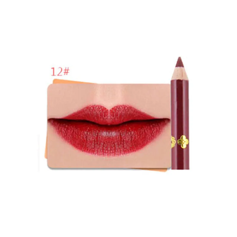 12 Карандаш Lipliner, цветной матовый деревянный карандаш для губ, 12 цветов, водостойкий, стойкий, легко одевается для макияжа, косметический, для салона красоты - Цвет: 12