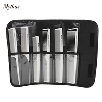 6 piece salon hair comb set barber cutting combs hair brush kit with pouch anti static carbon hair comb hair styling tools white