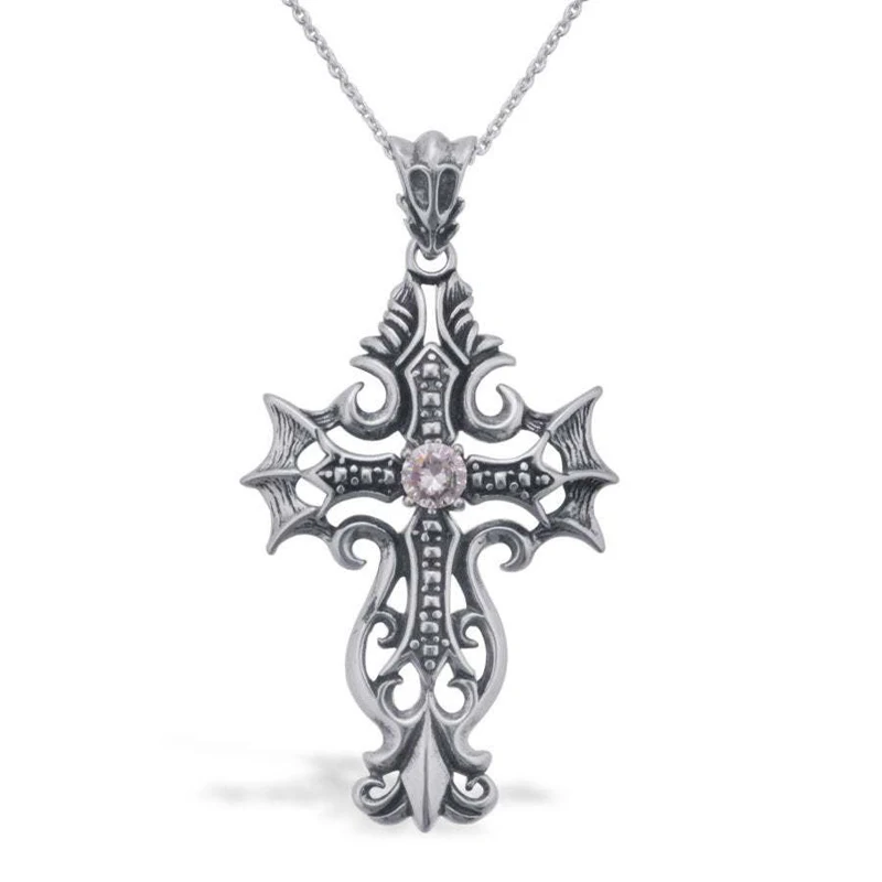 KOFSAC 925 Sterling Silver Pendant Necklace For Men Fashion Jewelry Exquisite Vintage Hollow Cross Necklace Boy Engagement Gift