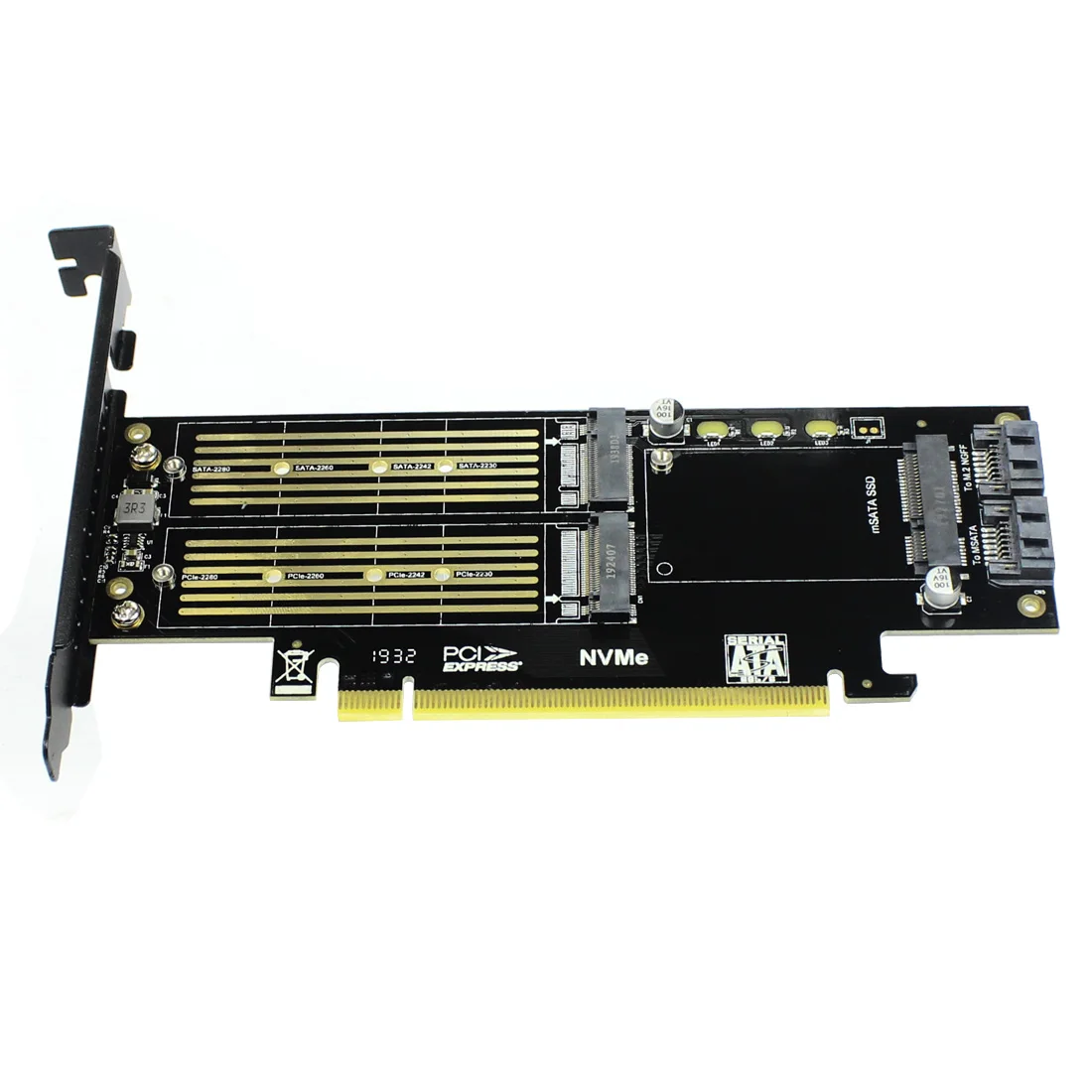 

JEYI SK16 M.2 for NVMe SSD for NGFF to PCIE 3.0 X4 Adapter M Key B Key mSATA add on card Suppor PCI Express 3.0 3 in 1 Converter