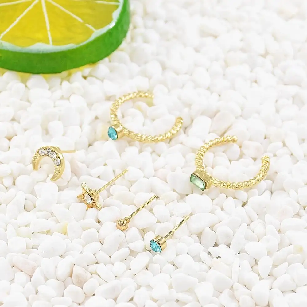 11 шт./компл. богемные Винтажные серьги из золотого сплава набор луна звезда