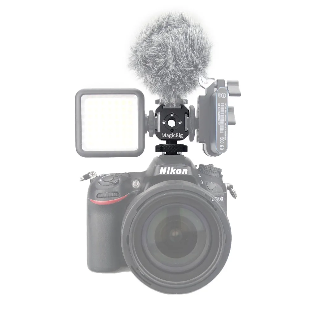 MAGICRIG 3 Крепление с тремя разъемами Cold Shoe для микрофона, вспышки, дисплея, светодиодного видеосвета камеры / кейджа.