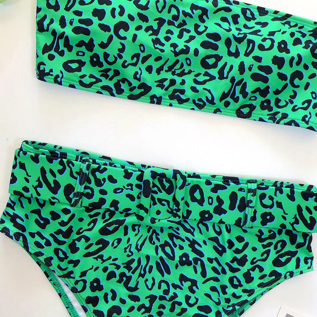 Горячее предложение сексуальное женское Бикини бандо с принтом пуш-ап комплект