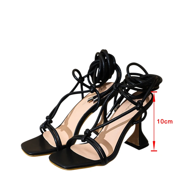 

Women Summer Ankle Strap Sandals Ladies Thin High Heels Party Dress Shoes Female Fashion Sexy Sandal Woman Square Toe Shoe 2021
