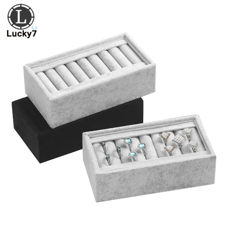 Бархатная шкатулка для демонстрации колец органайзер с подставкой хранения