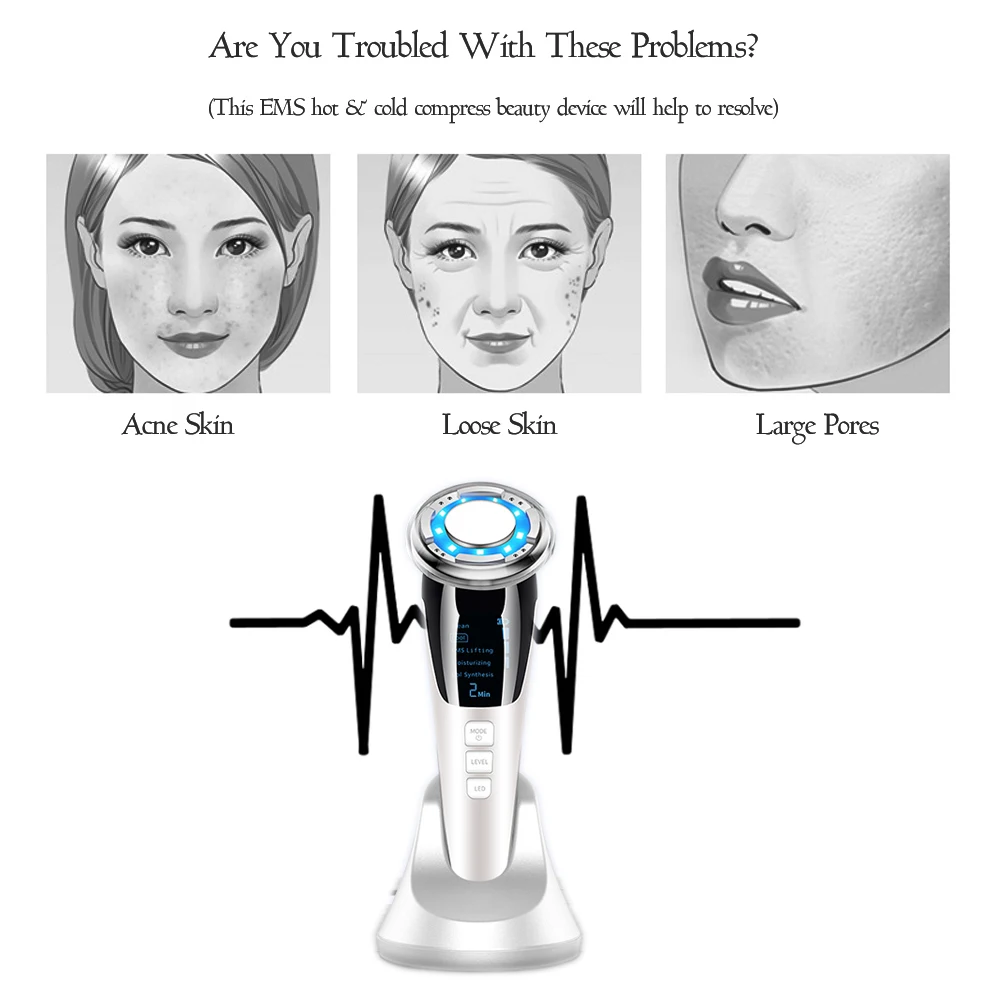 Goede Ems Led Licht Schoonheid Instrument Ultrasone Facial Huid Lifting Gezicht Reiniging Massage Acne Klaring Rimpel Vermindering Machine