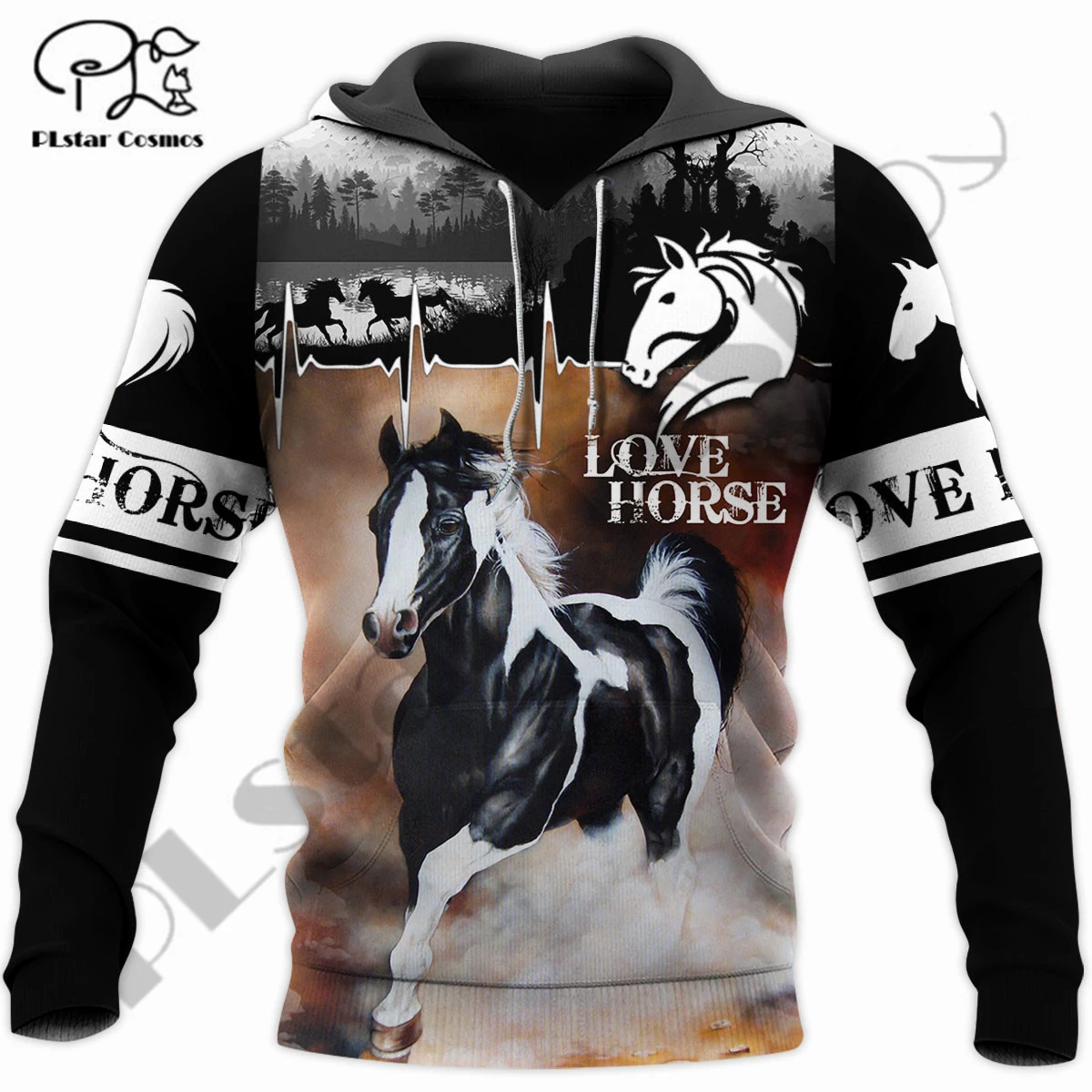 

PLstar Cosmos 3Dprint Newfashion Horse Lover Animal Art Harajuku Pullover Funny Unique Unisex Casual Hoodies/Sweatshirt/Zip A-11