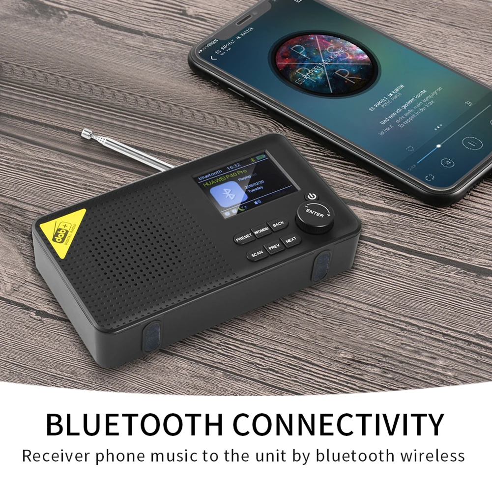 Портативный DAB FM приемник Bluetooth совместимый цифровой стерео ЖК дисплей домашний