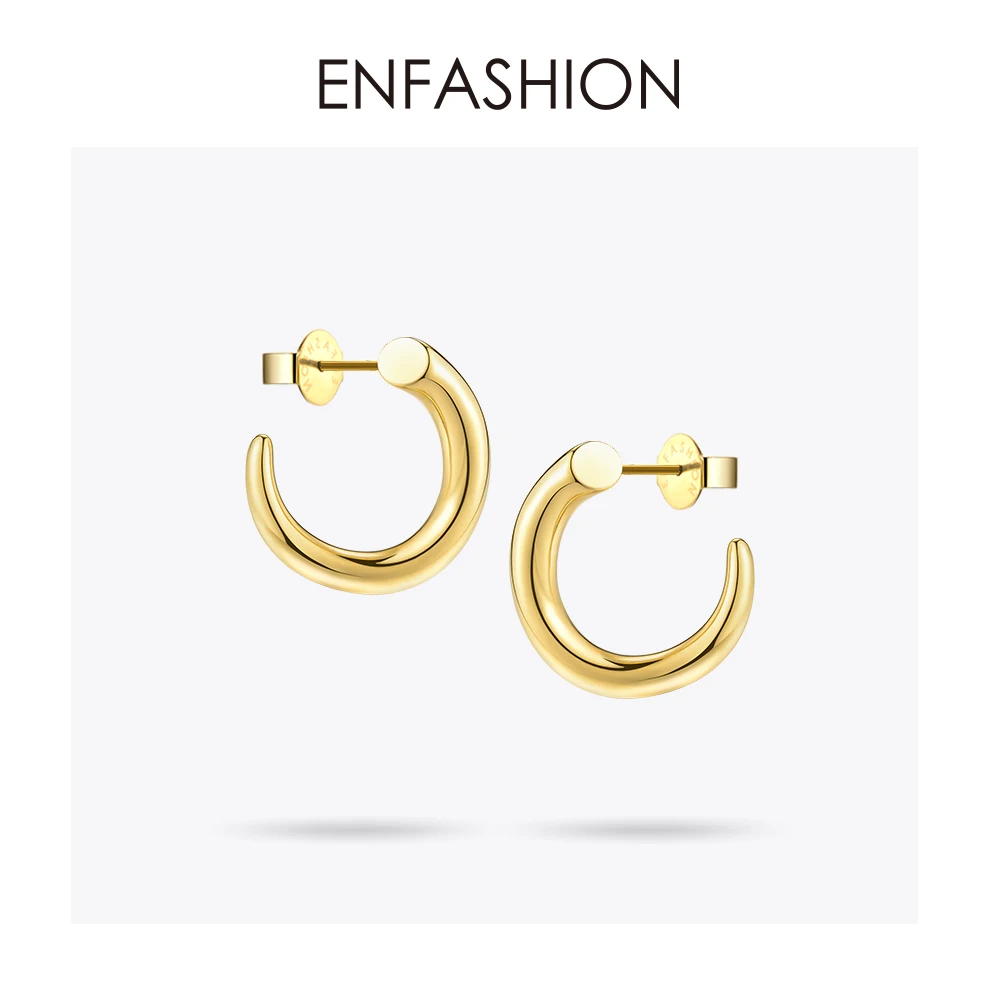 Enfashion панковские серьги-гвоздики из нержавеющей стали золотого цвета серьги геометрические серьги в виде зуба для женщин Трендовое ювелирное изделие EB171041
