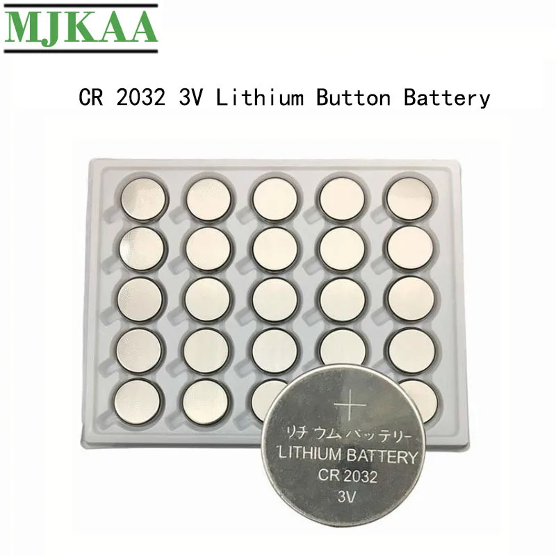 MJKAA 25 шт. CR2032 3 в кнопочные батареи BR2032 DL2032 ECR2032 литиевая батарея CR 2032 для часов