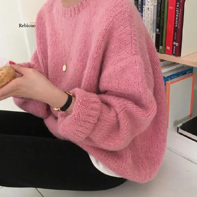 

Women Sweater Pullover Female Knitting Overszie Long Sleeve Loose Knitted Outerwear Womens Winter Sweaters
