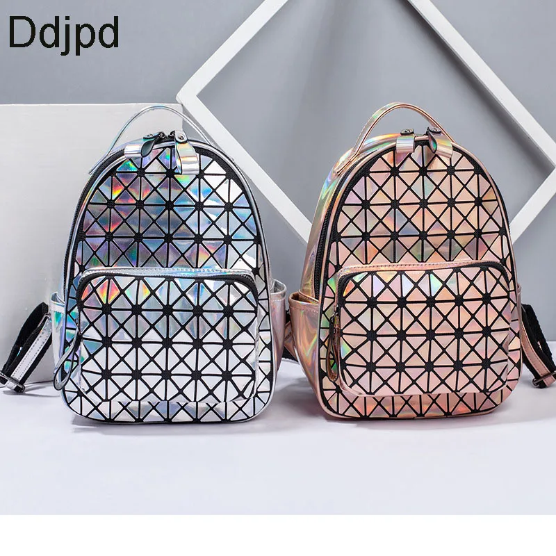 

Ddjpd Backpack women new wild double backpack women fashion backpack geometric luminous backpack women travel backpack