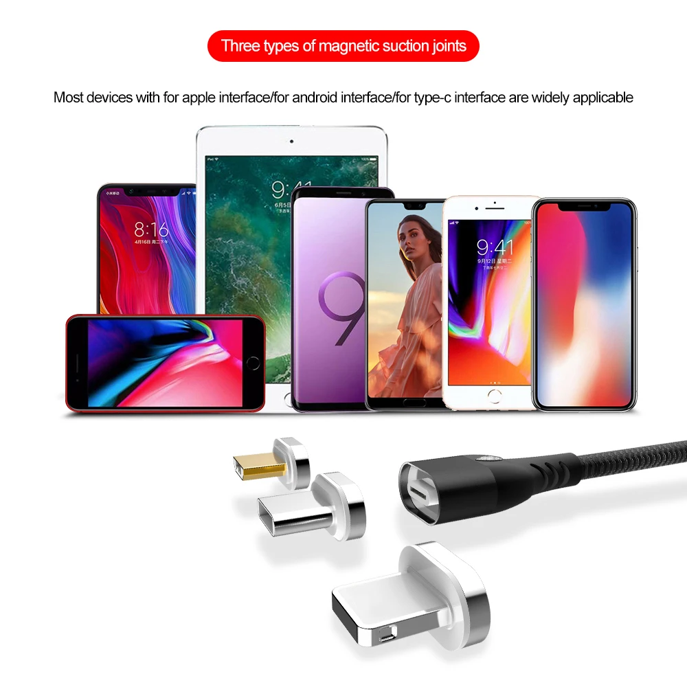 Магнитный USB кабель для зарядки 3 А 1 м|Кабели мобильных телефонов| |