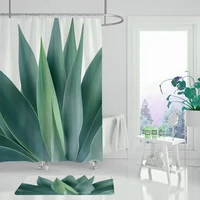 shower curtain green vitality curtain with bathroom hooks 3d printed plants natural inspired by ride hailing faucets