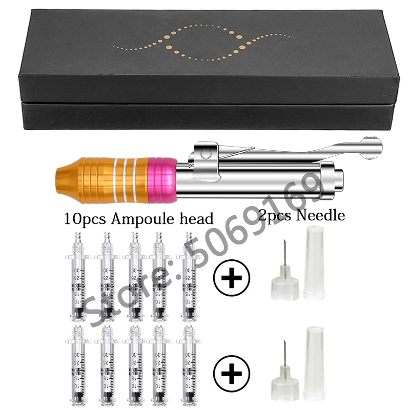 Gold pen kit 4 Ручка с гиалуроновой кислотой высокого давления для снятия морщин, наполнение губ, пистолет с гиалуроном, распылитель, гиалуроническая ручка, машина для литья под давлением - Номер модели: Gold pen kit 4
