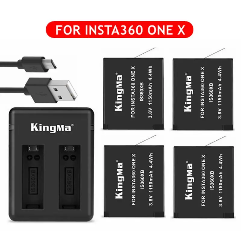 Для Insta 360 One X 1150mAh батарея + зарядное устройство с двумя слотами для Insta360 камеры
