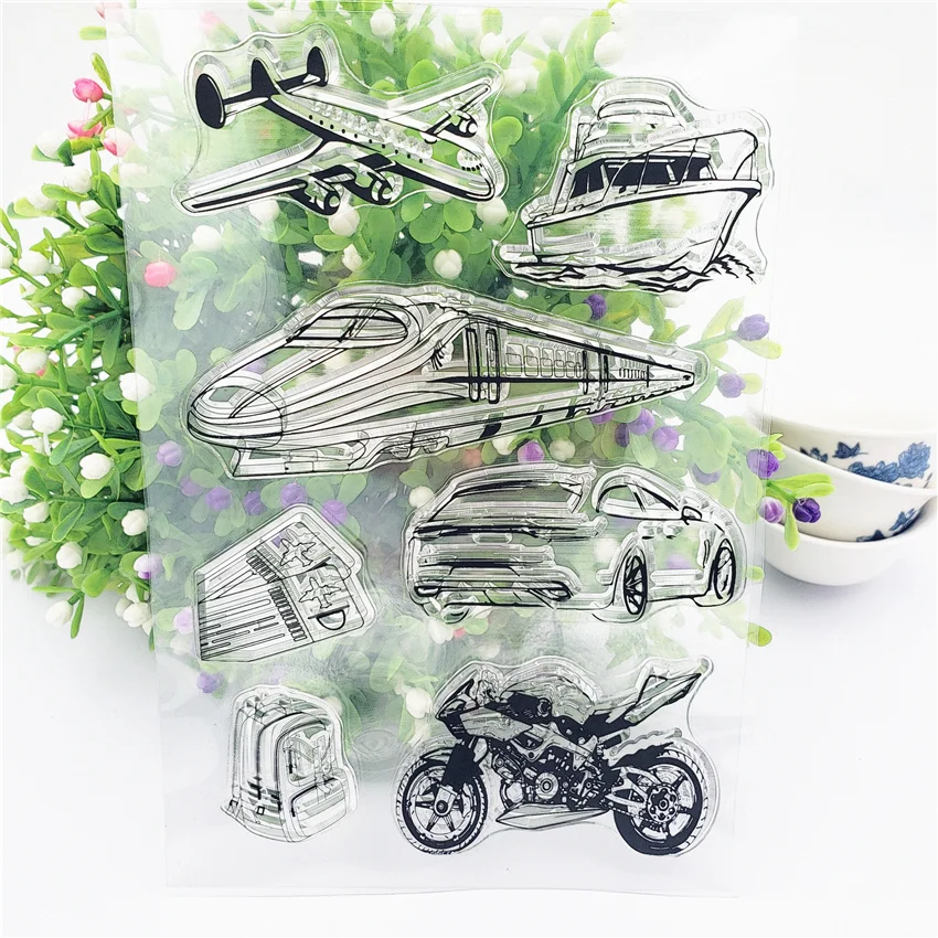 Hot selling Train plane alphabet transparent clear stamp / silicone seal roller DIY scrapbook album card production | Дом и сад