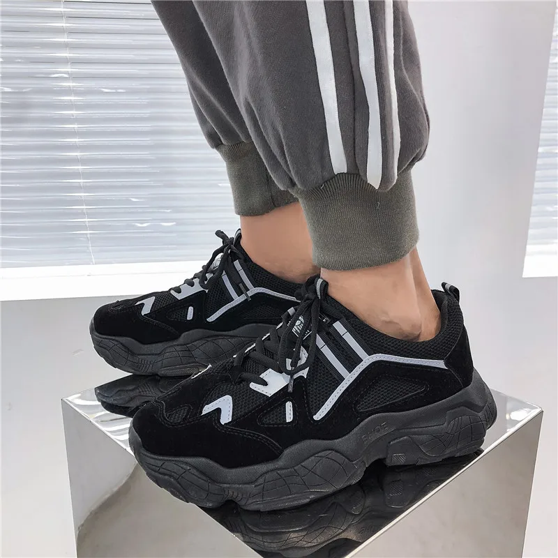 Мужская и женская спортивная обувь дышащая Светоотражающая сетка новый стиль