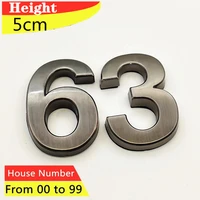house number 5cm door plate 2pcspack gray self adhesive plaque sign gate digits 00 to 99 plastic tag hotel home sticker label