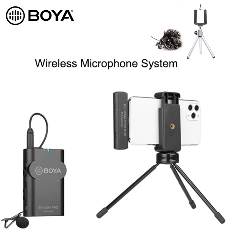 Беспроводной микрофон BOYA BY WM4 PRO K3 K5 2 4 ГГц для смартфонов видео iOS Android планшетов
