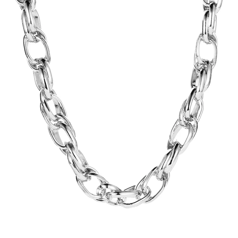 

New statement simple metal thick chain necklace initial cuban chain choker punk necklace for women accessories on neck jewelry