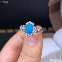 kjjeaxcmy fine jewelry 925 sterling silver inlaid natural blue turquoise new female ring luxury support detection
