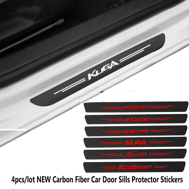 4 шт. водонепроницаемые автомобильные наклейки из углеродного волокна для Ford Fiesta