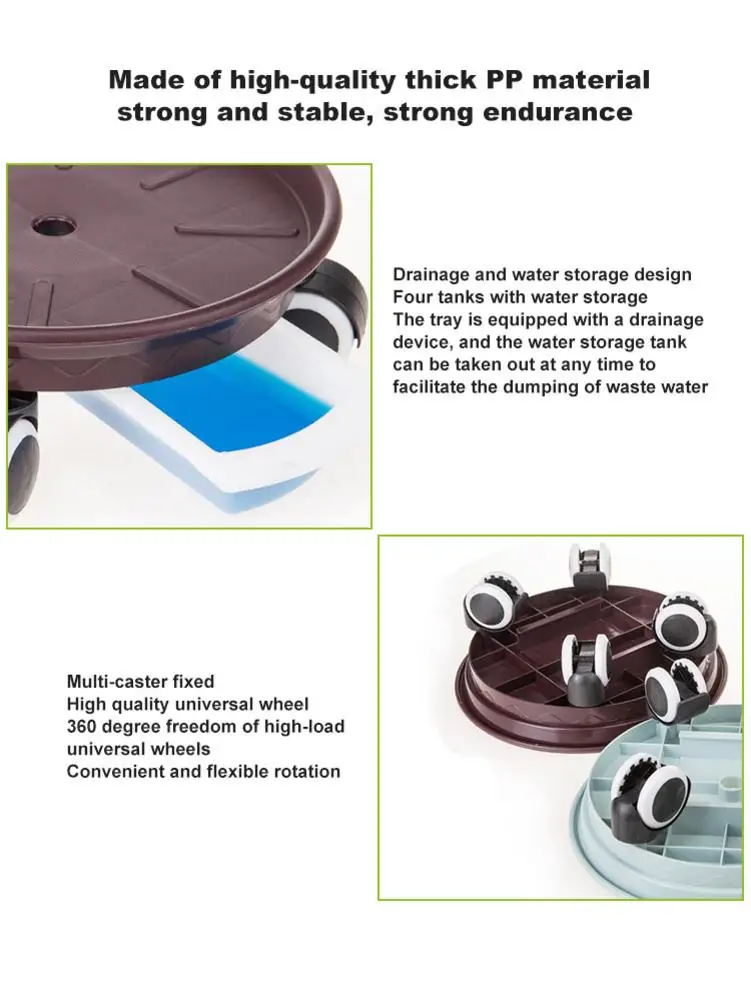 

Plant Caddy Plant Saucer Pot Round Potted Plant Stand With Wheels Flower Pot Holder Movable Wheel Plants Stand Pallet Dropship