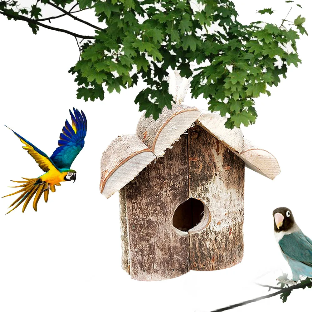 Деревянный домик для птиц ручной работы Колибри уличный подвесной гнездо