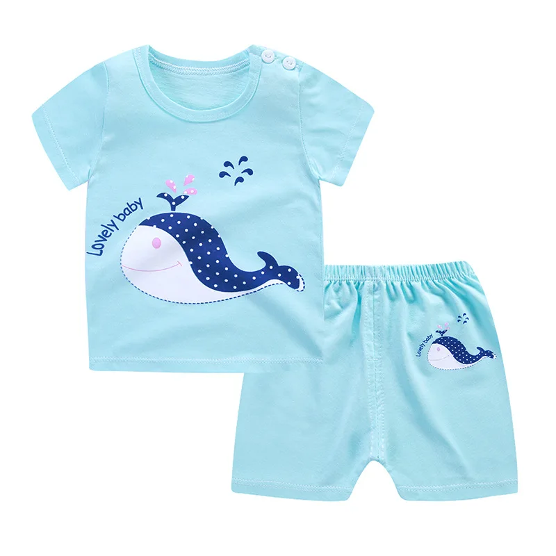 

ZWF1098 Summer Baby Pajamas Sets Boy Character Suits Girl Cartoon Sleepwear Children's Homewear Combination Costumes For Kids