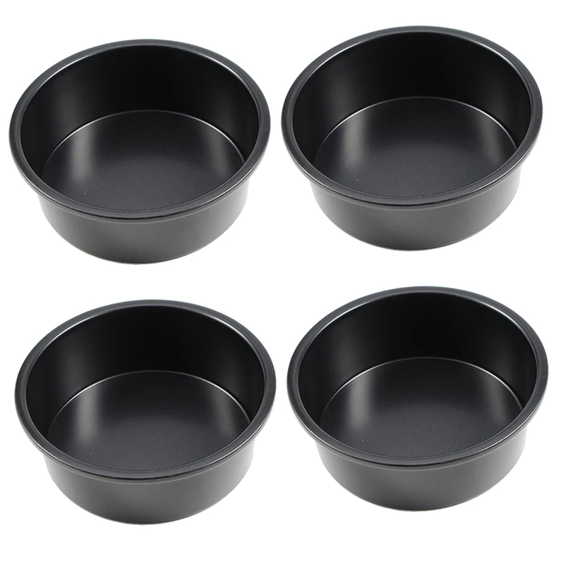 

3 Packs 4 Inch Cake Pan, Mini Cake Pan with Removable Bottom, Non-Stick Coating Evenly Heated and Dura