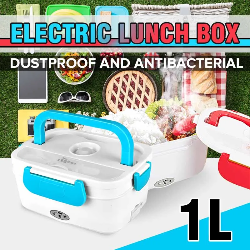 

110V/220V Blue Orange Portable Electric Heating Lunch Box Lunchbox Food-Grade Food Container Food-Heated Container Heat Keeping