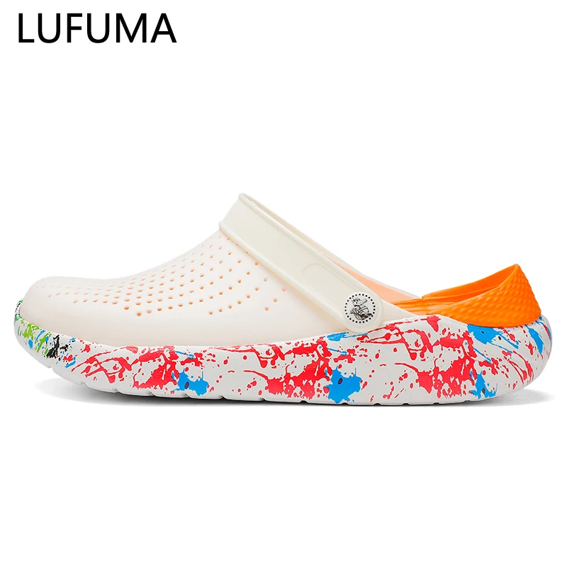 Летние мужские пляжные шлепанцы Модная прозрачная обувь Мужские сандалии