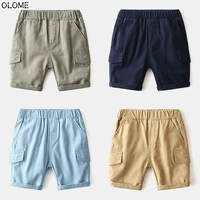 olome solid childrens cargo pants summer casual boys short pants vintage high kid girls and boys trousers children clothing