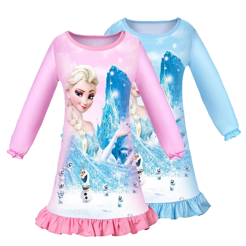 Новинка; рождественское платье для маленьких девочек; платья Эльзы и Анны; детское платье с длинными рукавами; красивая одежда принцессы Снежной Королевы для детей